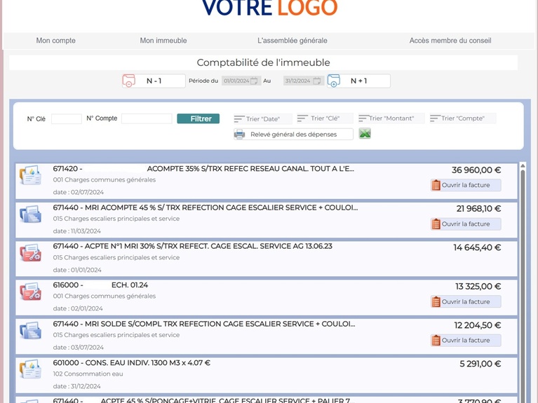 Extranet RGD avec facture