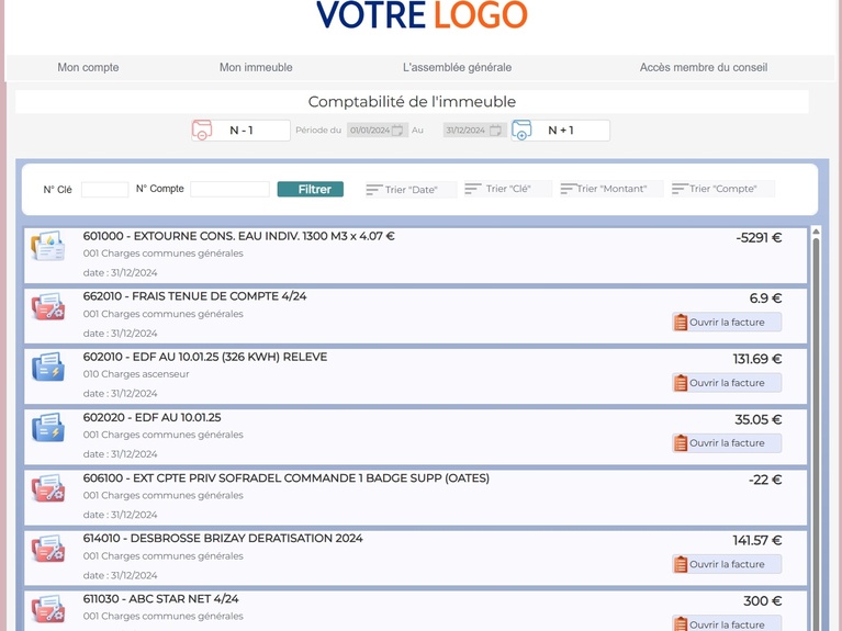 Extranet RGD avec facture
